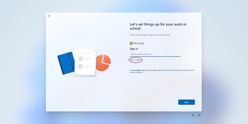 sign in options windows 11 pro local account setup