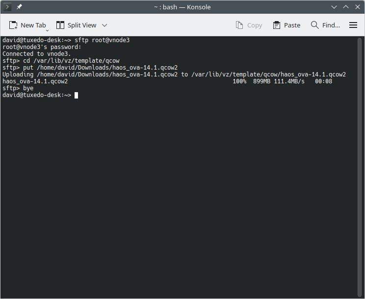 uploading qcow2 images to proxmox with sftp