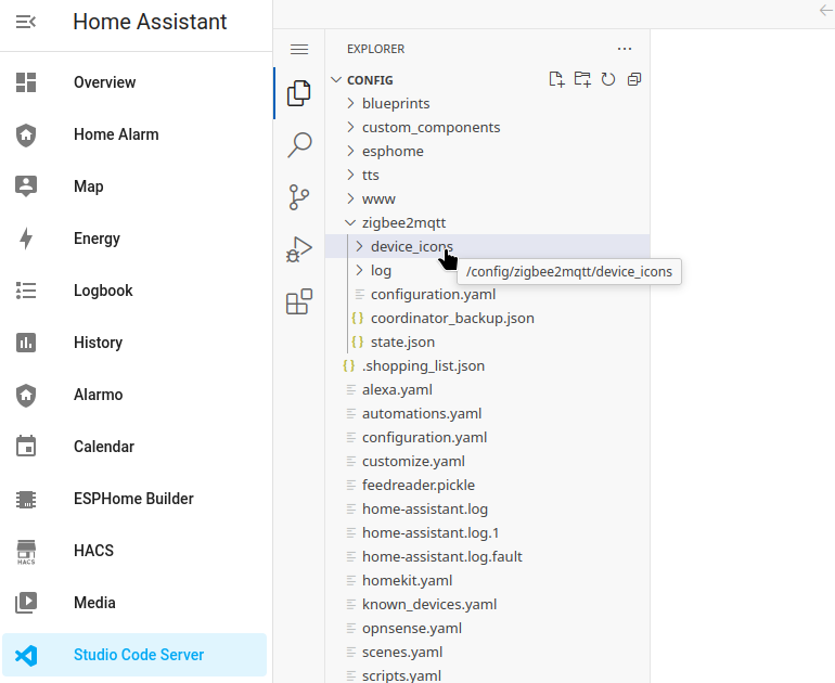 Custom device icons folder Zigbee2MQTT in Home Assistant