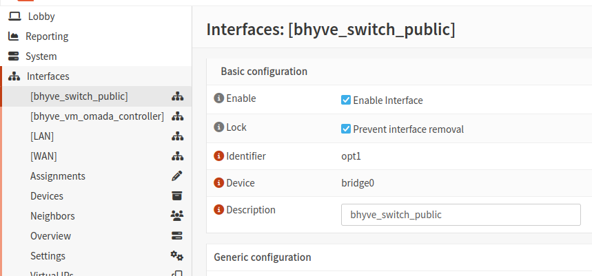 Assigning an interface to the VM bridge