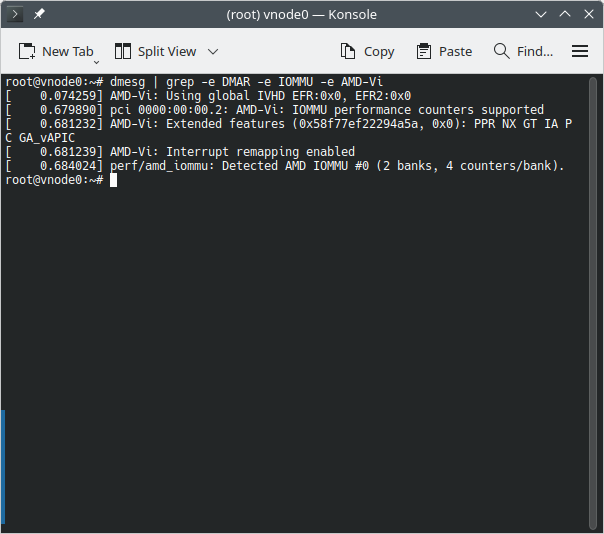 output when IOMMU is active (or similar)