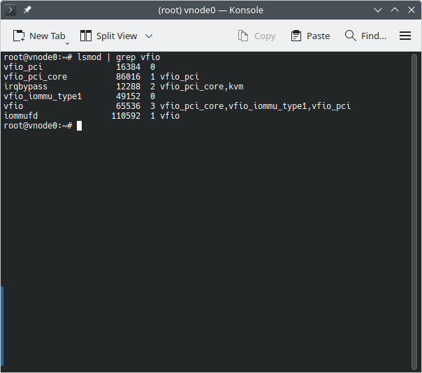 vfio kernel modules are loaded